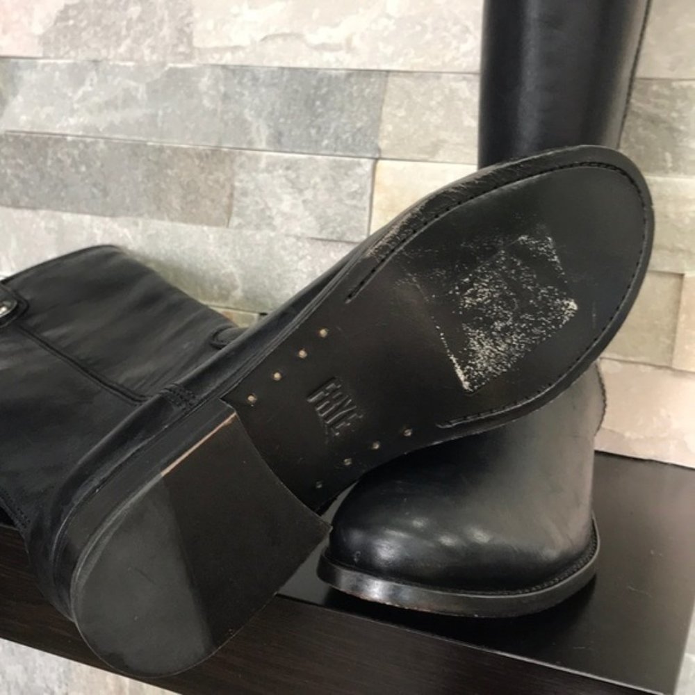 Frye Melissa Knee-high Zip Riding Moto Leather - Picture 16 of 16